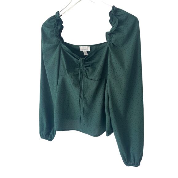 TOPSHOP POLKA DOT PRAIRIE BLOUSE SIZE 6 - Picture 4 of 8